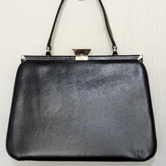 Normandie Vintage Leather Satchel Purse Handbag - Picture 3 of 7